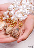 Boho Necklace, White Peal Sea Shell